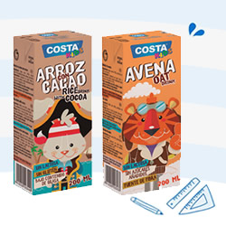 DisfrutaBox Hojear Costa Kids Mini Brik Avena y Mini Brik Arroz con Cacao