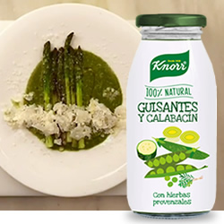 Crema de Guisantes y calabacín en cristal Knorr