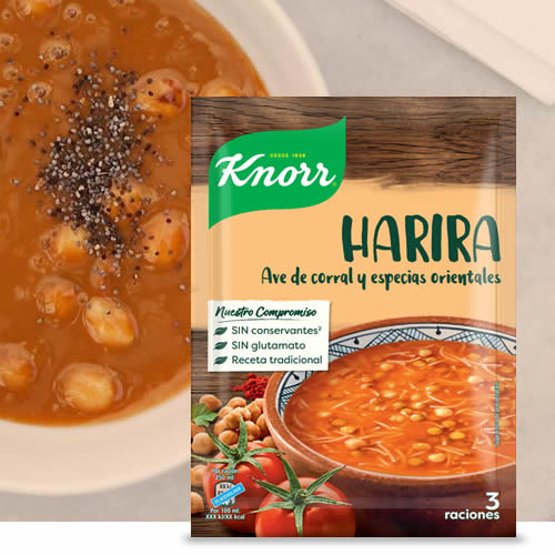 Sopa Harira de hortalizas y legumbres Knorr en DisfrutaBox Flowers Sound