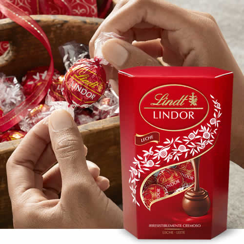 Bombones lindt Lindor Leche en DisfrutaBox MEMENTO