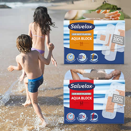 Salvelox Aqua Block 12 o 16 Apósitos Salvelox en DisfrutaBox Campanento de Verano