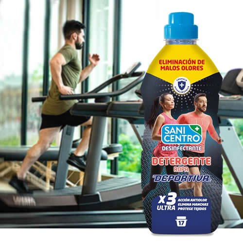 Detergente para ropa deportiva desinfectante Sanicentro en DisfrutaBox Next Level