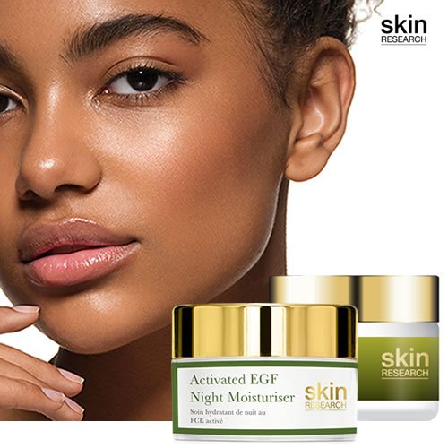 Mascarilla antiedad y crema hidratante Skin Research en Disfrutabox con Solera